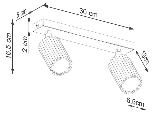 Plafoniera da Soffitto 2xGU10 in Alluminio KARBON 2
