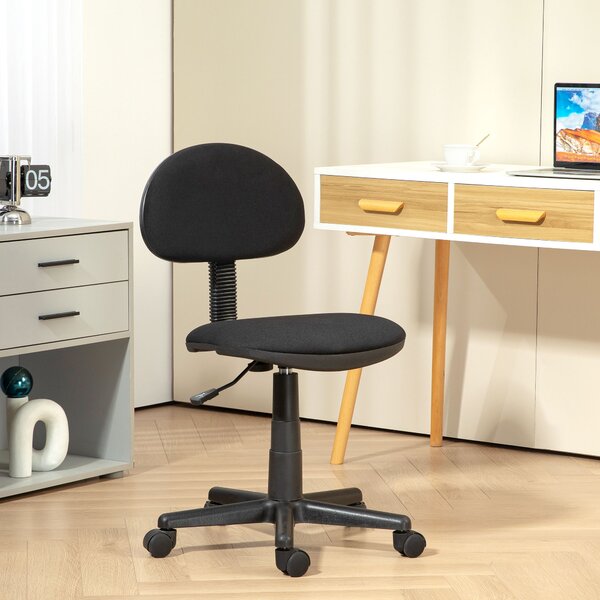 Sedia da Ufficio Girevole 43x51x73-85 cm in Tessuto Elastico Nero
