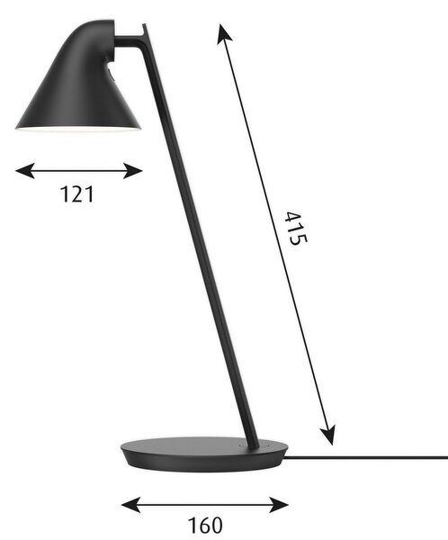 Lampade da tavolo Louis Poulsen, NJP Mini, dimmerabile, Nero, Soggiorno, Metallo, Design
