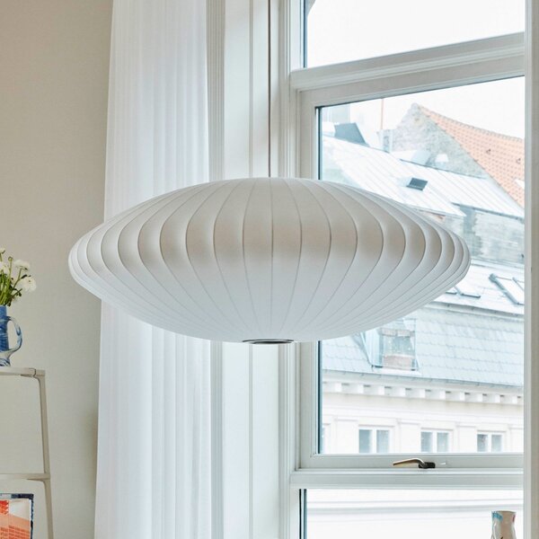 Lampada a sospensione HAY, Nelson Saucer Bubble, dimmerabile, Bianco, Soggiorno, Plastica, Design