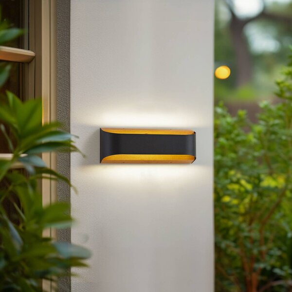 Applique da esterni a LED Lenore Lindby, Nero, Alluminio, Moderno, Applique LED da esterni