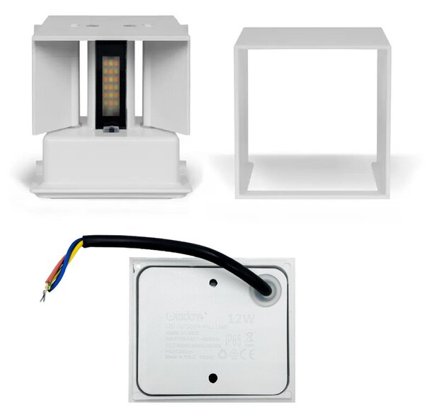 Applique Led cubo da parete 6W Doppia emissione Bianco IP65 CCT temperatura colore regolabile Wisdom