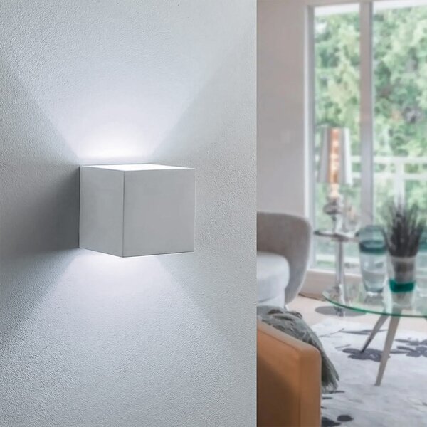 Applique Led cubo da parete 6W Doppia emissione Bianco IP65 CCT temperatura colore regolabile Wisdom
