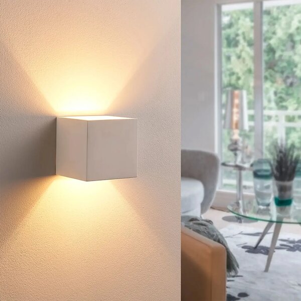 Applique Led cubo da parete 6W Doppia emissione Bianco IP65 CCT temperatura colore regolabile Wisdom