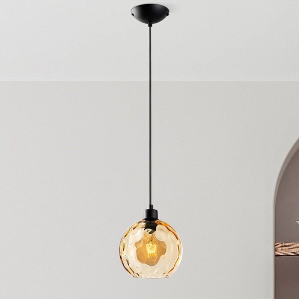 Lampada a sospensione in vetro Benek Opviq, dimmerabile, Giallo / Arancione, Soggiorno / Sala da pranzo, Vetro, Giovanile, Lampada a sospensione