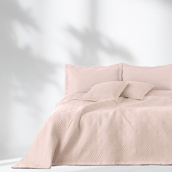 Copriletto rosa chiaro in microfibra con rivestimento trapuntato 170x210 cm Ophelia – Restilo