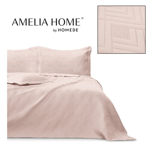 Copriletto rosa chiaro in microfibra con rivestimento trapuntato 170x210 cm Ophelia – Restilo