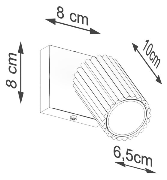 Faretto color mattone 8x16 cm Gleam – Sollux