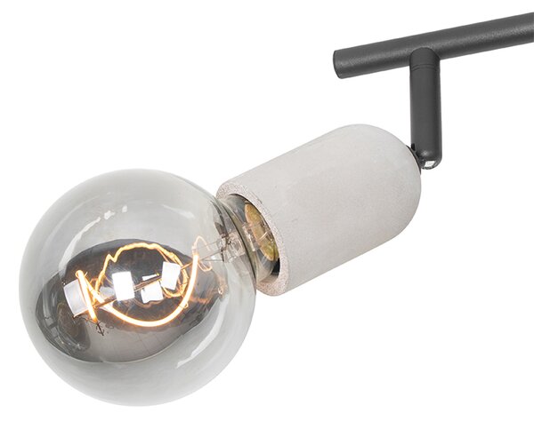 Faretto industriale nero con cemento 2 luci - Pedra