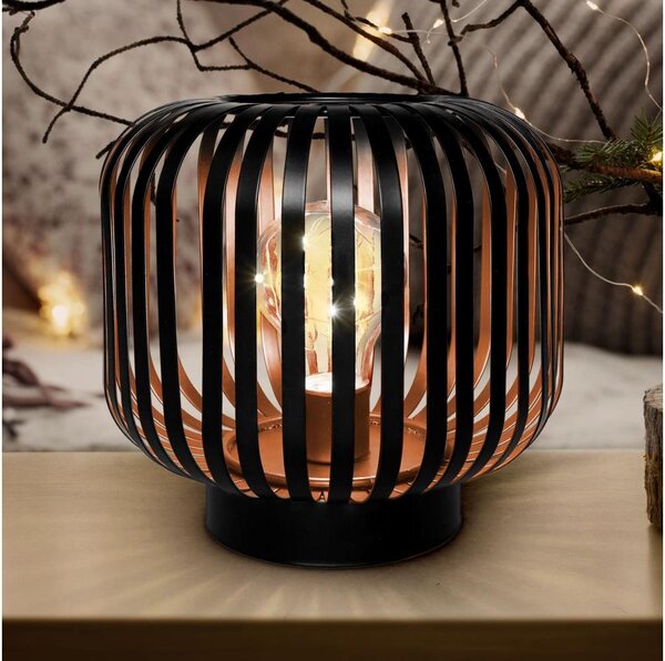 Solight WO3103 - LED Lampada da tavolo decorativa LED/3xAA nero/rame