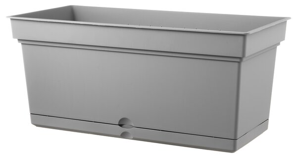 Vaso 78x38x38 cm in Polipropilene con Riserva d'Acqua e Sottovaso Tulli Aqua Elements 78 Grigio