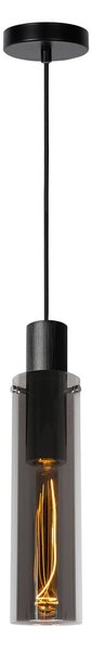Lucide Lampada a sospensione in vetro Orlando, dimmerabile, Nero, Soggiorno / Sala da pranzo, Vetro, Moderno, Lampada a sospensione