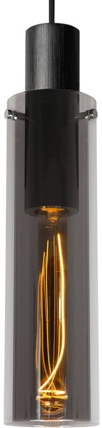 Lucide Lampada a sospensione in vetro Orlando, dimmerabile, Nero, Soggiorno / Sala da pranzo, Vetro, Moderno, Lampada a sospensione