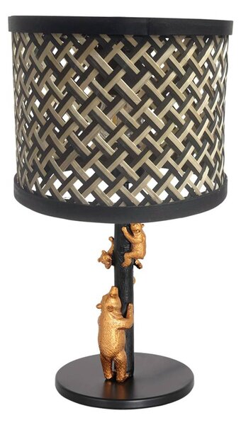 Steinhauer Lampada da tavolo Animaux 3713ZW, nero/natural wickerwork