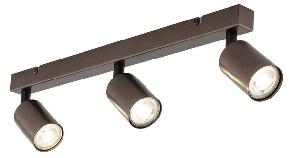 Faretto da soffitto Top, regolabile, marrone, lineare a 3 luci Top TK Lighting, dimmerabile, Marrone / Ruggine, Soggiorno / Sala da pranzo, Metallo, Moderno, Faretto