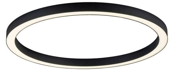 PURE Plafoniera a LED Lines Round, dimmerabile, Nero, Soggiorno / Sala da pranzo, Alluminio, Moderno, Plafoniera LED