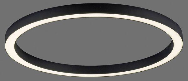 PURE Plafoniera a LED Lines Round, dimmerabile, Nero, Soggiorno / Sala da pranzo, Alluminio, Moderno, Plafoniera LED