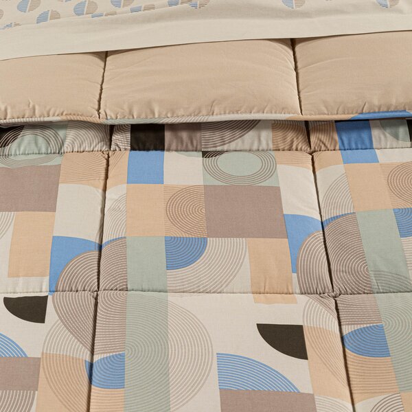 Trapunta In Cotone Tech Singolo Caleffi Geo Design Bluette Caleffi