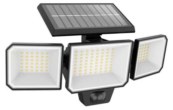 Philips applique a LED solare Nysil, 3 luci, sensore Nysil, Nero, Plastica, Moderno, Lampada solare da esterni