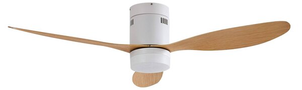 Lucande LED ventilatore da soffitto Kayu, bianco, DC, silenzioso, 132 cm