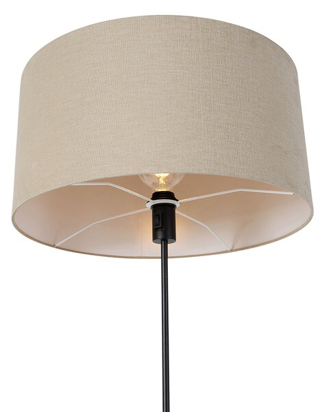 Lampada da terra nera regolabile con paralume marrone chiaro 50 cm - Parte