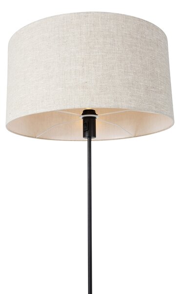 Lampada da terra nera regolabile con paralume grigio chiaro 50 cm - Parte
