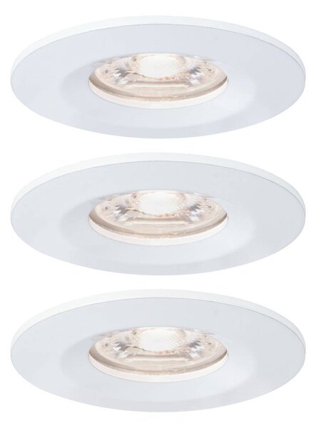 Paulmann Nova mini spot set 3x IP44 bianco, Bianco / Opale, Soggiorno / Sala da pranzo, Alluminio, Moderno