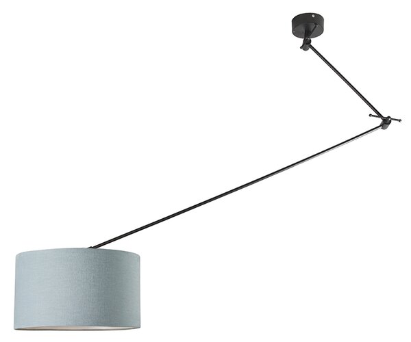 Lampada a sospensione nera 35 cm con paralume regolabile azzurro - BLITZ I