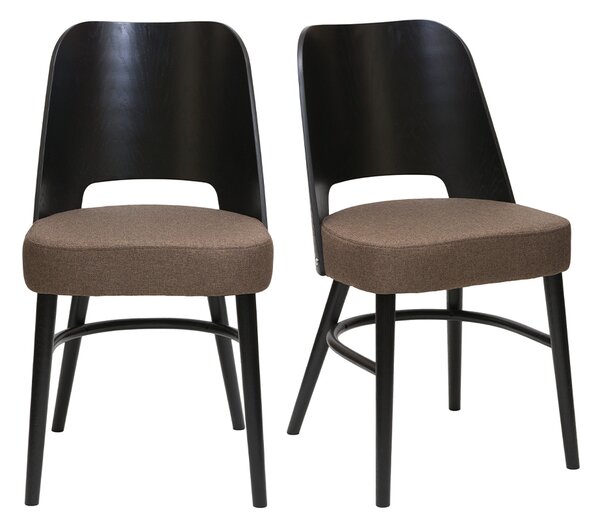 Set 6x sedie sala da pranzo HWC-A50 II design retro legno tessuto marrone  vintage