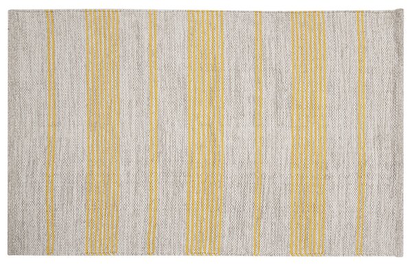 Tappeto / Scendiletto rettangolare beige a righe gialle 50 x 80 cm CABOURG