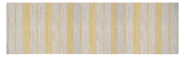 Passatoia per corridoio in cotone giallo e beige 60 x 200 cm CABOURG