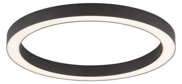 PURE Plafoniera a LED Lines Round, dimmerabile, Nero, Soggiorno / Sala da pranzo, Alluminio, Moderno, Plafoniera LED