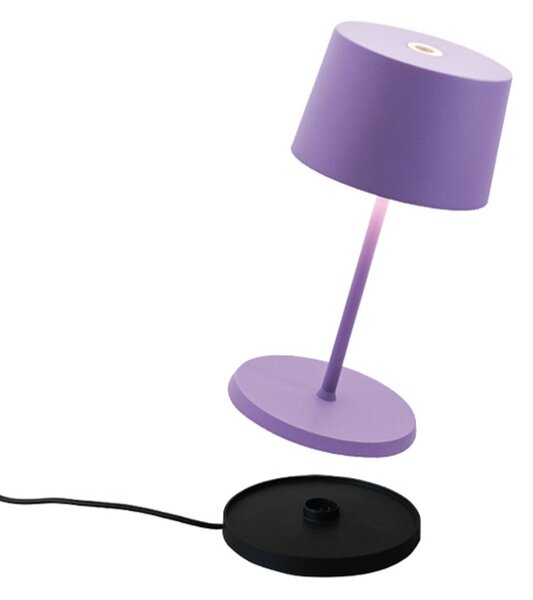 Zafferano Olivia mini 3K lampada da tavolo ricaricabile viola