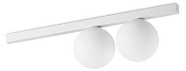 Ideallux Ideal Lux Binomio plafoniera, bianco, a 2 luci, metallo, vetro