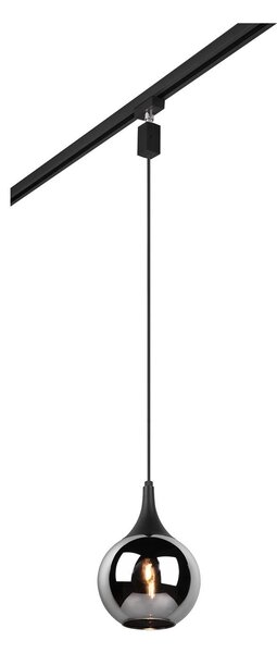 Trio Lighting Lampada a sospensione binario Lumina per DUOline, nero/cromo Lumina, dimmerabile, Alluminio / Grigio / Zincato, Soggiorno / Sala da pranzo, Vetro, Moderno, Sistema a binario