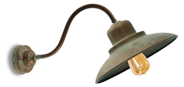 Moretti Luce Applique Patio 1691, curva ottone anticato