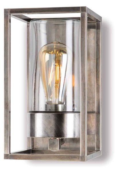 Moretti Luce Applique da esterno Cubic³ 3365, nichel antico/chiaro