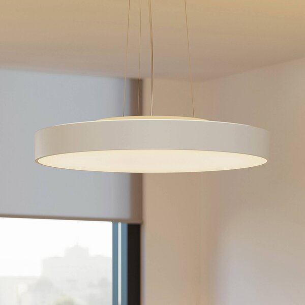 Lampada LED a sospensione Vanida, bianco, Ø 60 cm, su/giù Vanida Arcchio, dimmerabile, Bianco / Opale, Cucina, Alluminio, Moderno