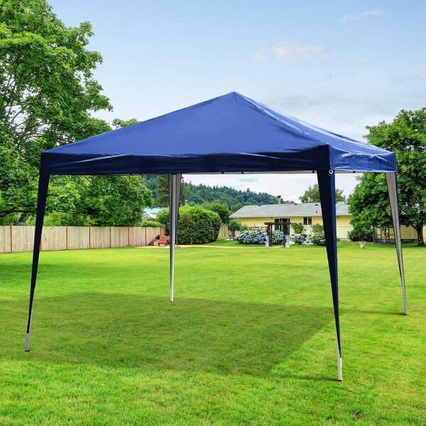 VivaGarden Gazebo da Giardino 3x3 mt Pieghevole in Acciaio/Tessuto con Protezione raggi UV colore Blu