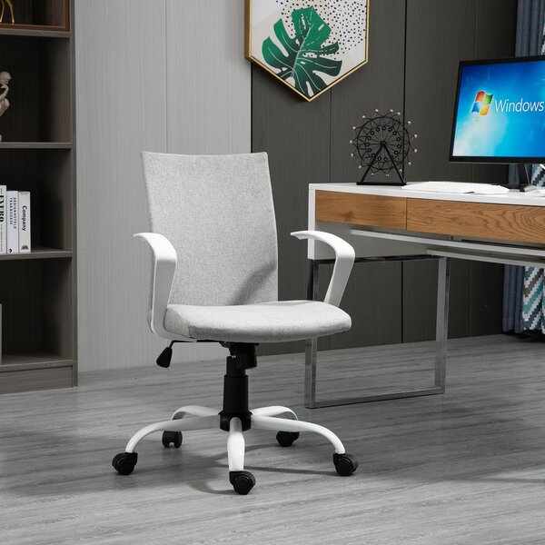 Vinsetto Poltrona da Ufficio Girevole con Funzione di Dondolo,sedia ufficio Altezza Regolabile e Ergonomica, in Tessuto, Grigio Chiaro | Aosom Italy