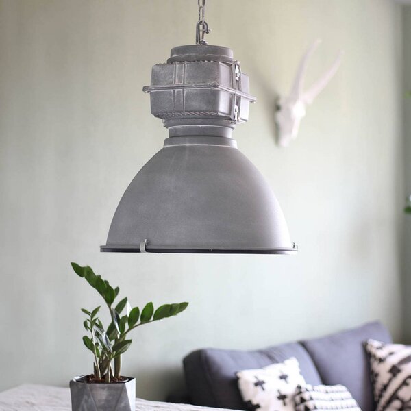 Steinhauer Lampada a sospensione Mexlite Densi, dimmerabile, Alluminio / Grigio / Zincato, Soggiorno / Sala da pranzo, Metallo, Industriale, Lampada a sospensione