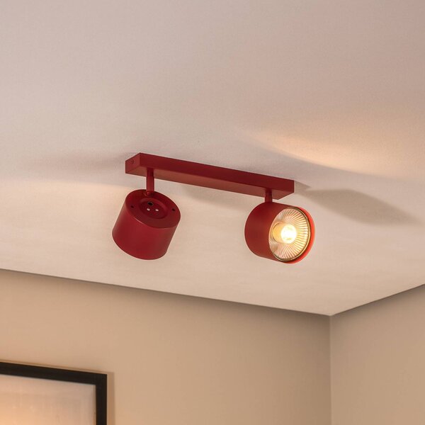 Argon Spot soffitto Chloe regolabile 2 luci, rosso