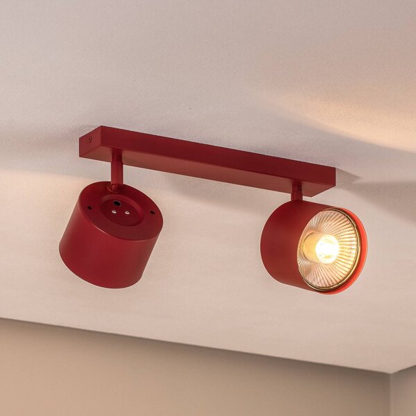 Argon Spot soffitto Chloe regolabile 2 luci, rosso