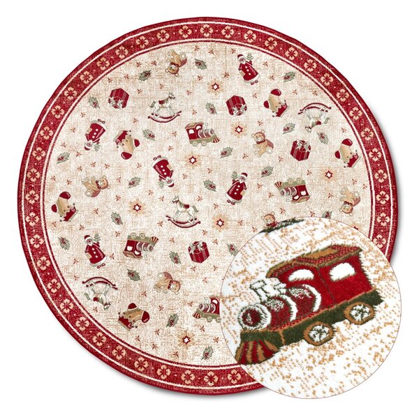 Tappeto rotondo rosso con motivo natalizio in misto cotone ø 160 cm Toy's Delight Red Christmas - Villeroy&Boch