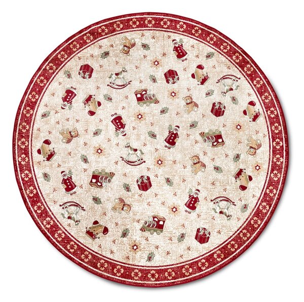 Tappeto rotondo rosso natalizio in misto cotone ø 160 cm Toy's Delight Red Christmas - Villeroy&Boch