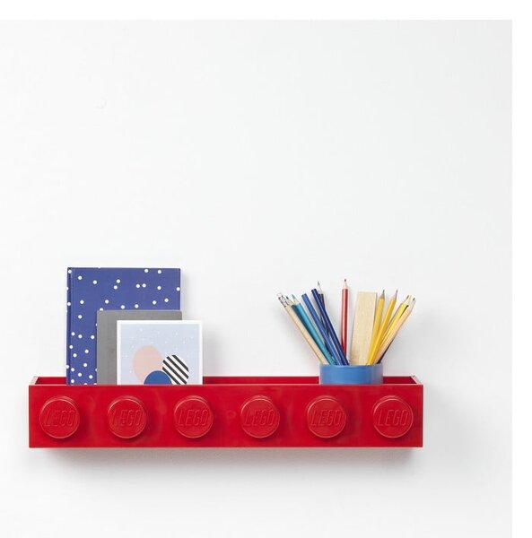 Mensola a muro rossa per bambini Sleek - LEGO®