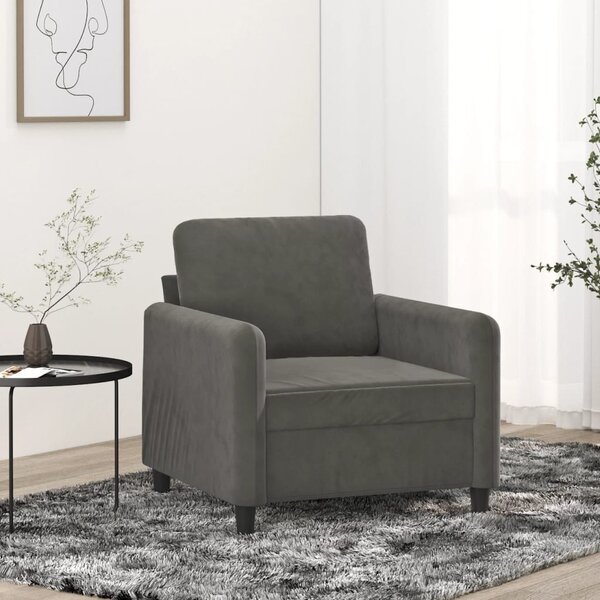 Poltrona scandinava divano poltrona con poggiapiedi 68 x 77 x 92 cm grigio