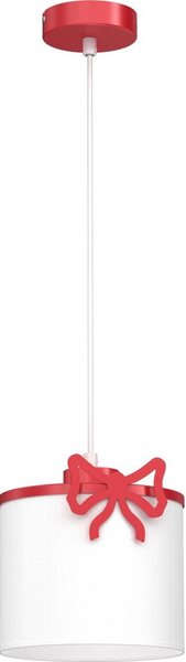 Lampadario a sospensione per bambini SWEET 1xE27/15W/230V bianco/rosso/bow