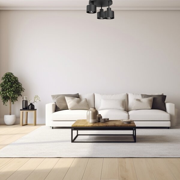 Plafoniera PARKLA 3xE27/15W/230V nero