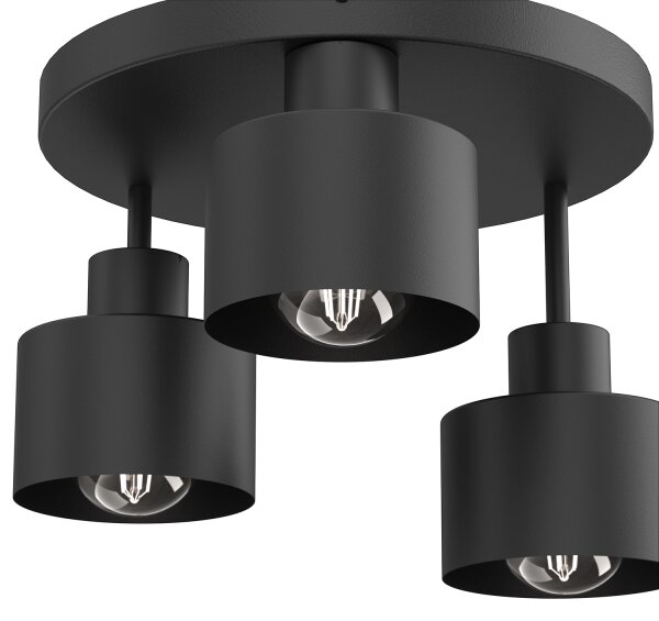 Plafoniera PARKLA 3xE27/15W/230V nero